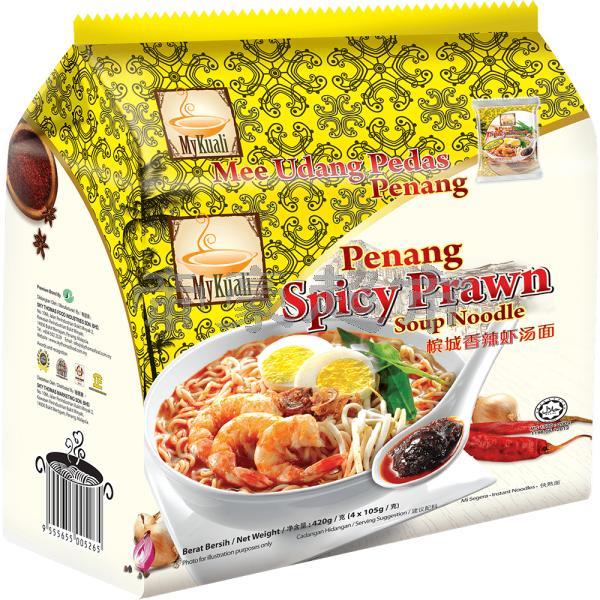 MYKUALI Penang Spicy Prawn Soup Noodle 105g*4