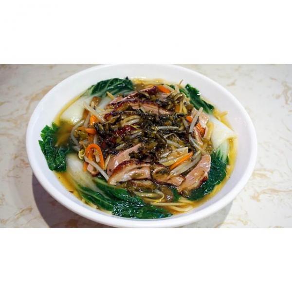 Shredded Duck with Pickled Cabbage Noodle Soup 