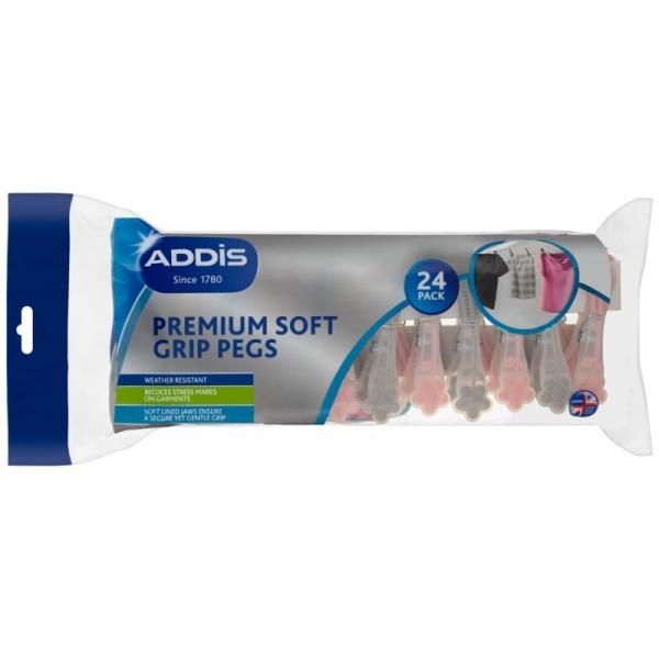 Addis Premium Soft Grip Pegs 24pk 