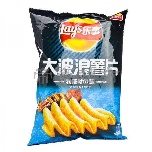 Lay's Big Wave Potato Chips - Grilled Squid Flavour 70g