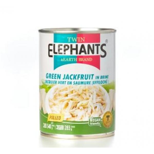 Twin Elephants & Earth Brand Green Jackfruit In Brine (Pulled) 540g