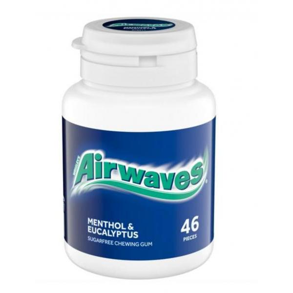 Airwaves Menthol & Eucalyptus Sugar Free Chewing Gum Bottle 46 Pieces