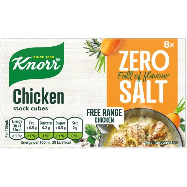 Knorr Zero Salt Chicken Stock Cubes 8x9g