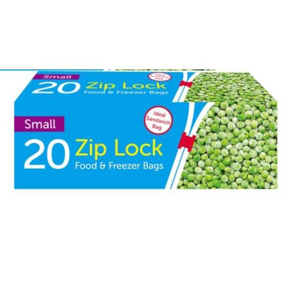 20 zip lock food & freezer bags