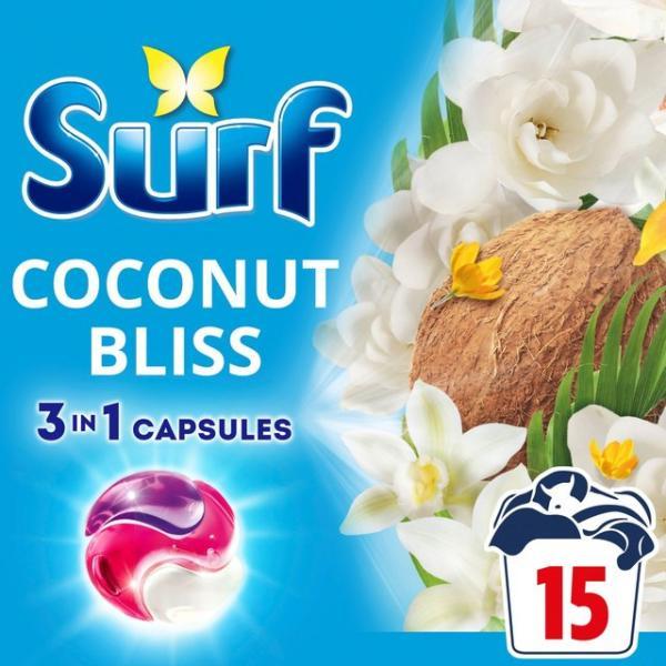 Surf Laundry Washing Detergent Capsules Coconut Bliss 