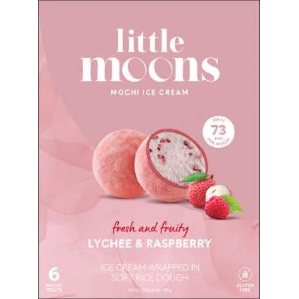 Little Moons Ice Cream Mochi - Lychee & Raspberry 6x32g