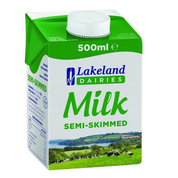 Lakeland semi skimmed milk 500ml
