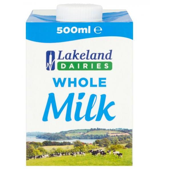 Lakeland whole milk 500ml