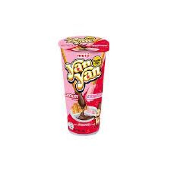 Meiji Yan Yan Double Cream Dip Biscuit Snack (Chocolate+Strawberry) 44g