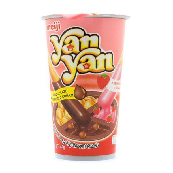 Meiji Yan Yan Double Cream Dip Biscuit Snack (Chocolate+Strawberry) 44g