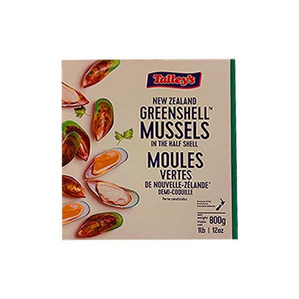 NZ Half shell green lipped mussels 800g