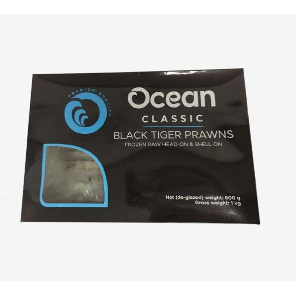 Ocean classic black tiger prawns 1kg