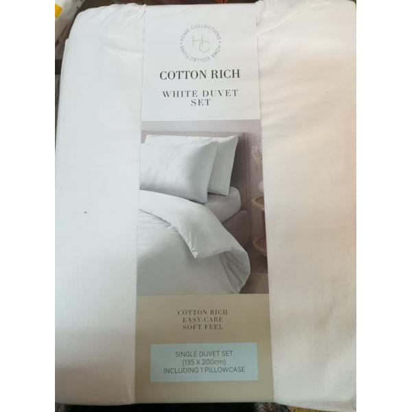 Cotton rich white duvet set 