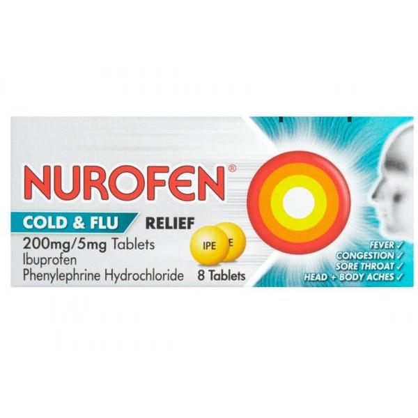 Nurofen Cold &Flu Relief 200mg/5mg 8 tablets