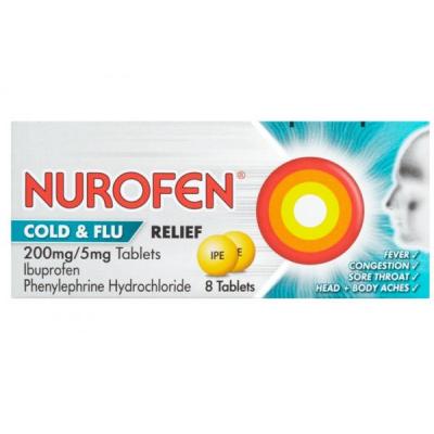 Nurofen Cold &Flu Relief 200mg/5mg 8 tablets 