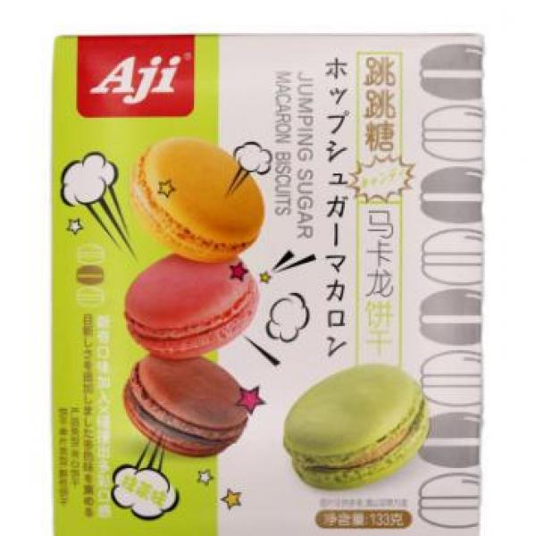 AJI Popping Candy Macaron Biscuit Matcha 133g