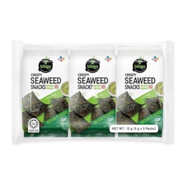 Bibigo Crispy Seaweed Snacks Wasabi 5gx3