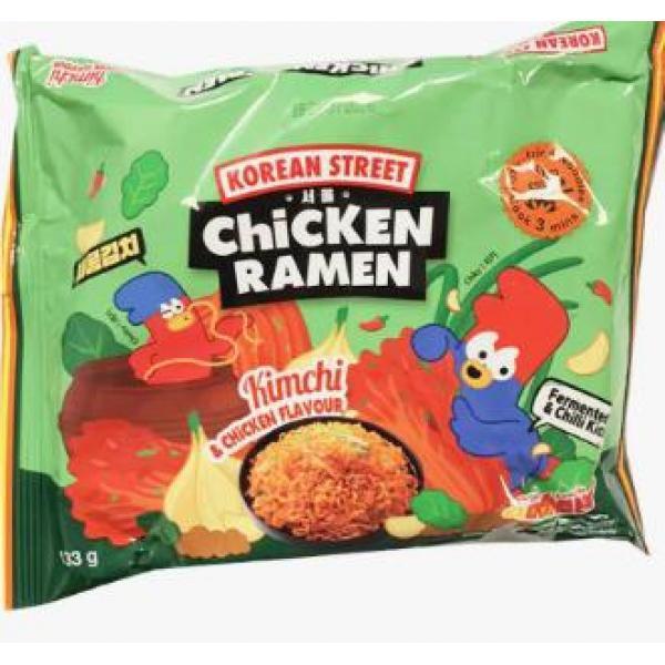 Korean Street Kimchi Chicken Flavour Stir Fried Noodle 133g*5