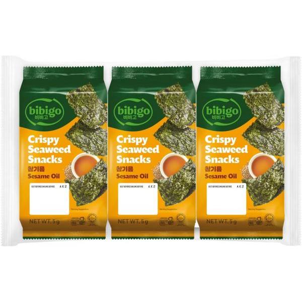 Bibigo Crispy Seaweed Snacks Original 5g*3