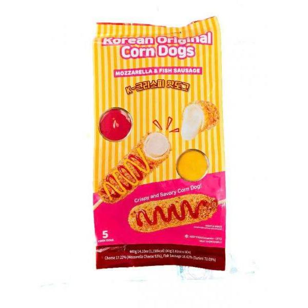 Korean Original Corn Dogs Crispy Mozzarela & Fish Sausage 400g