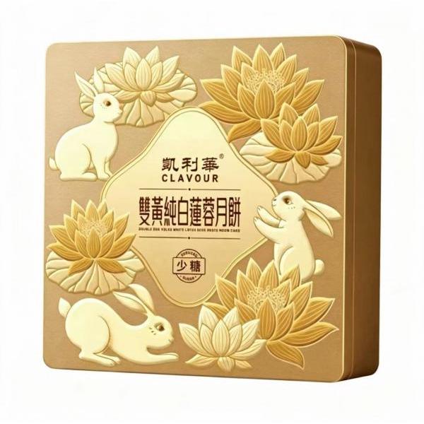 CLAVOUR Double Egg Yolks White Lotus Seed Paste Moon Cake 640g