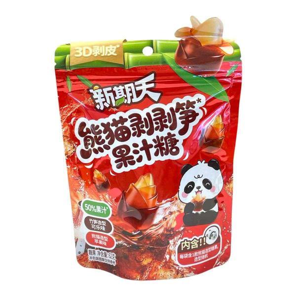 cola flv peelable gum candy&panda shaped apple flv mashmallow 62g