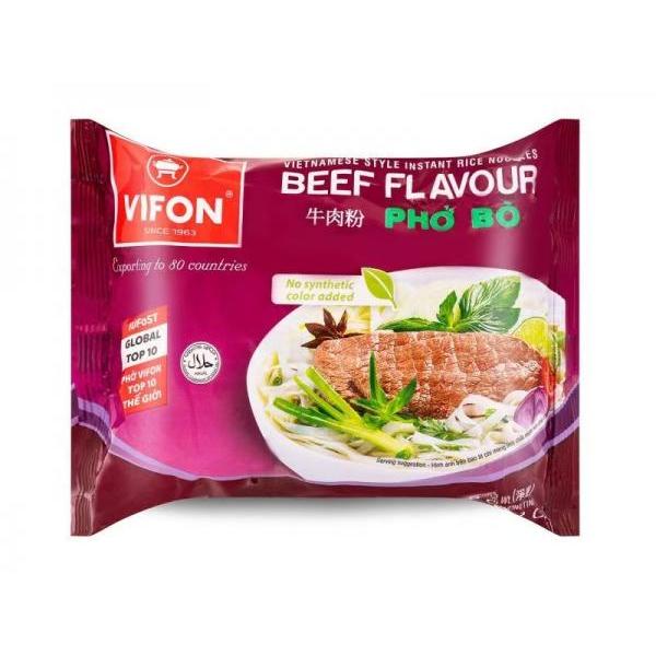 vifon rice noodle beef flavour bag 60g