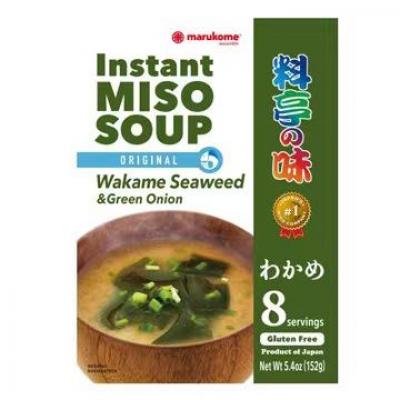 marukome instant miso soup original wakame seaweed&green onion 152g
